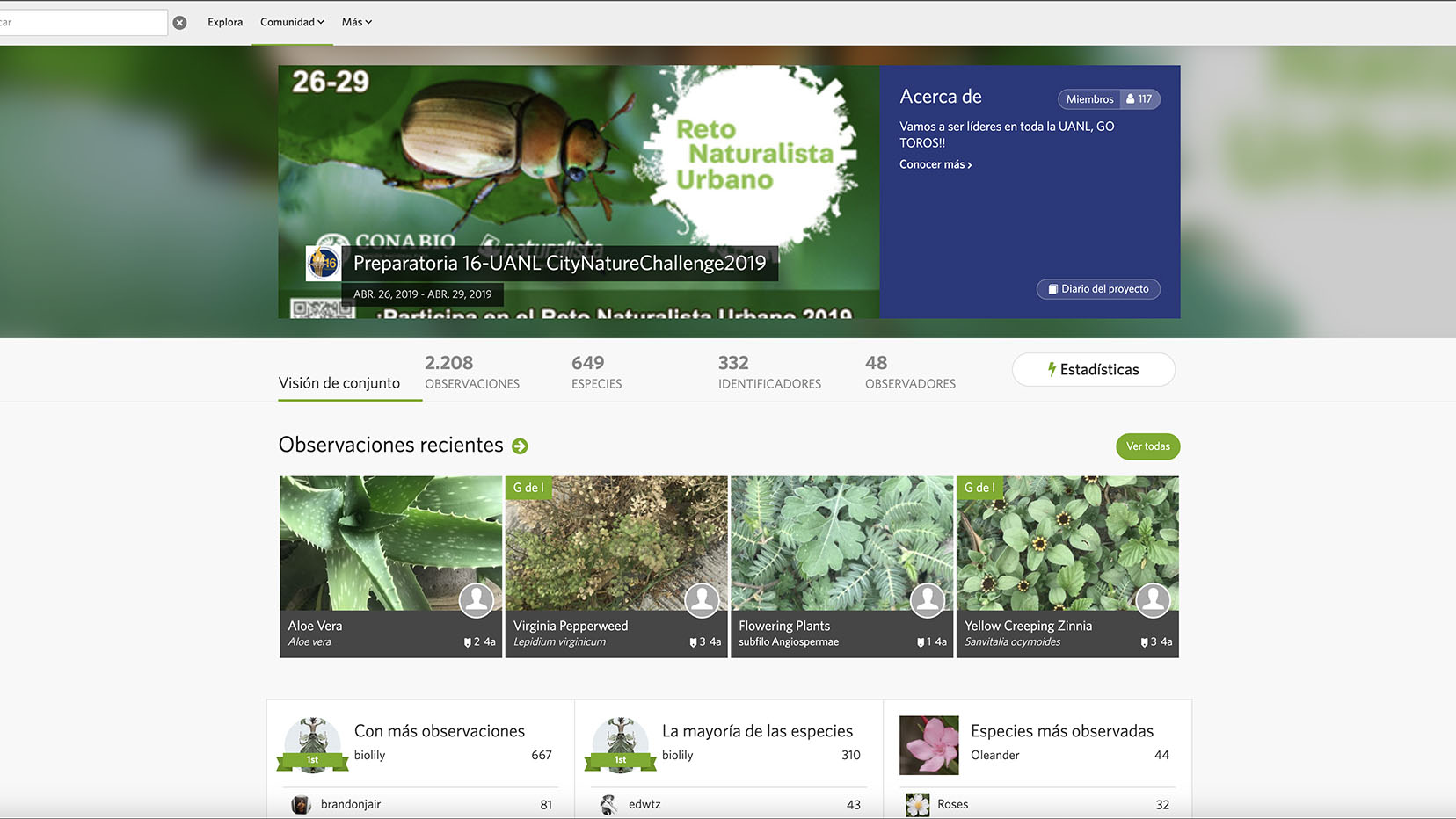 Desarrolla club de biología de Prepa 16 aplicación iNaturalist