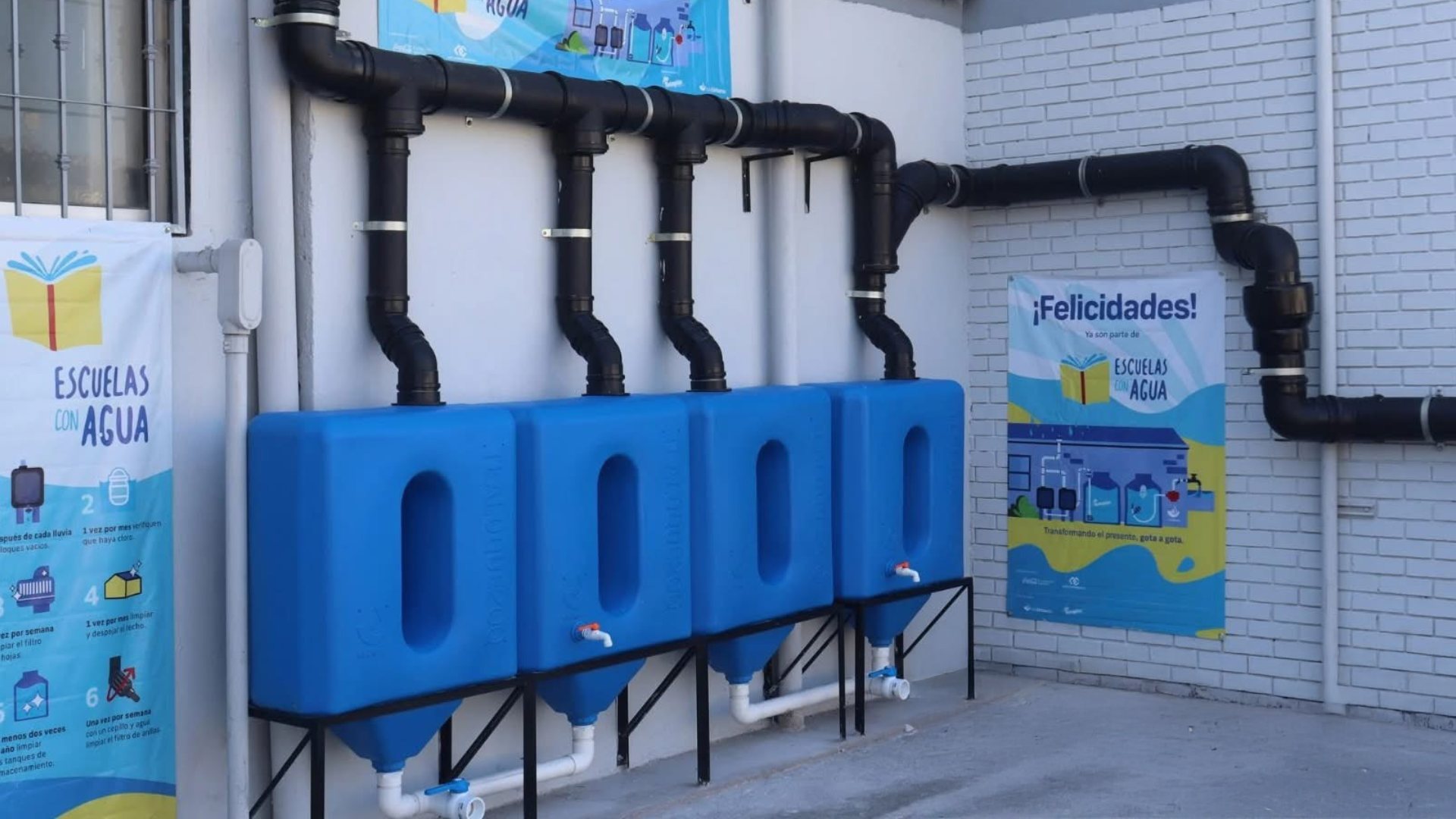 Instalan en Preparatoria 9 sistema de captación de agua de lluvia