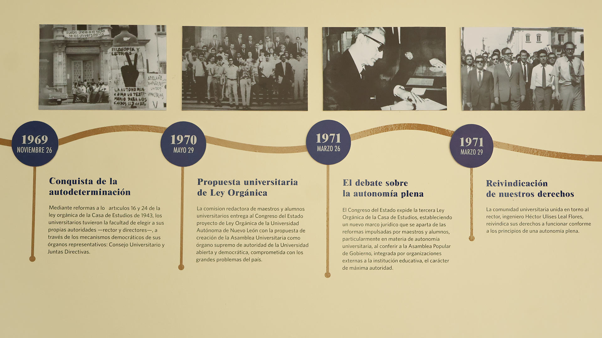 Inaugura Colegio Civil línea del tiempo de la autonomía universitaria