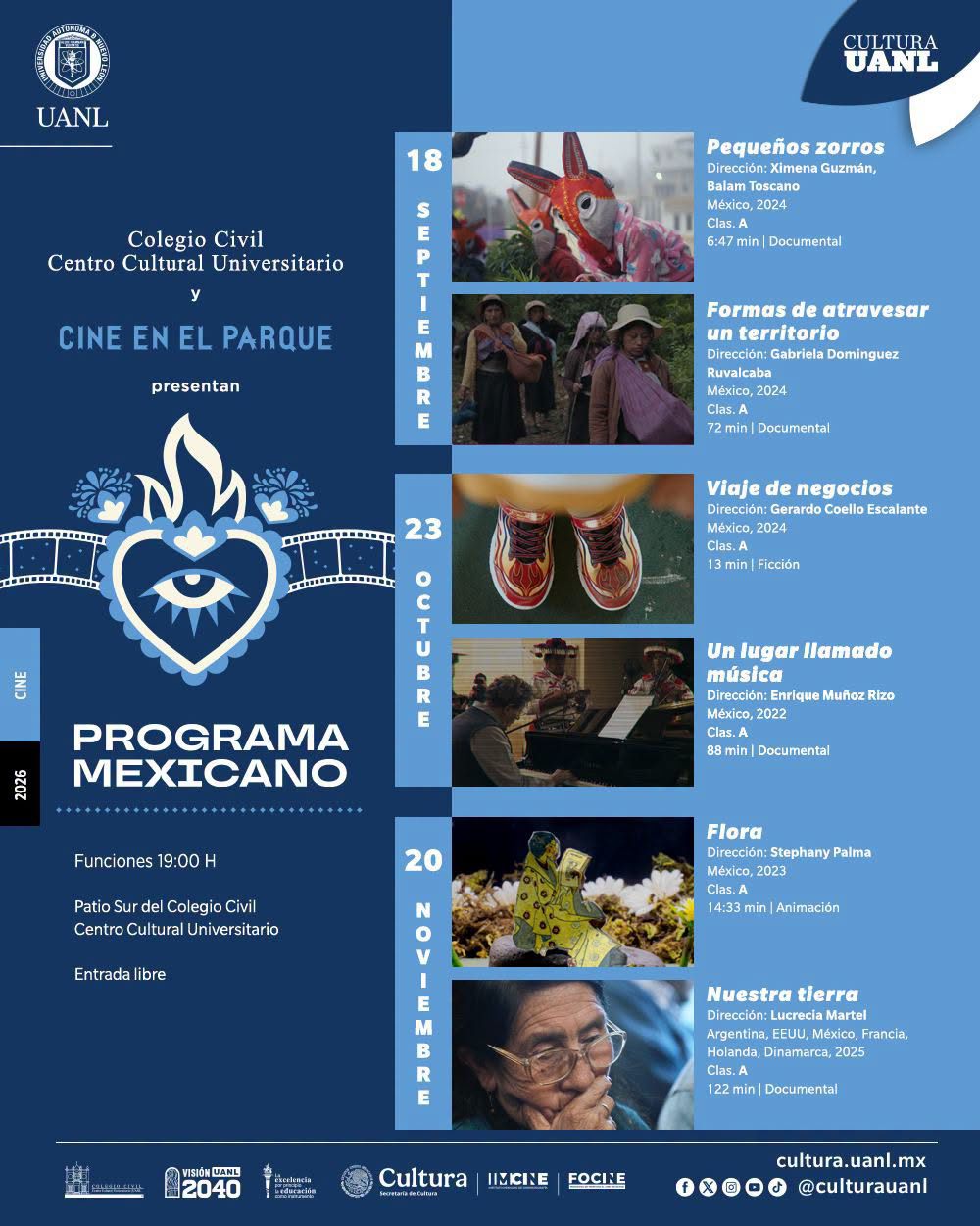 Promueven producciones nacionales con Cine en el parque